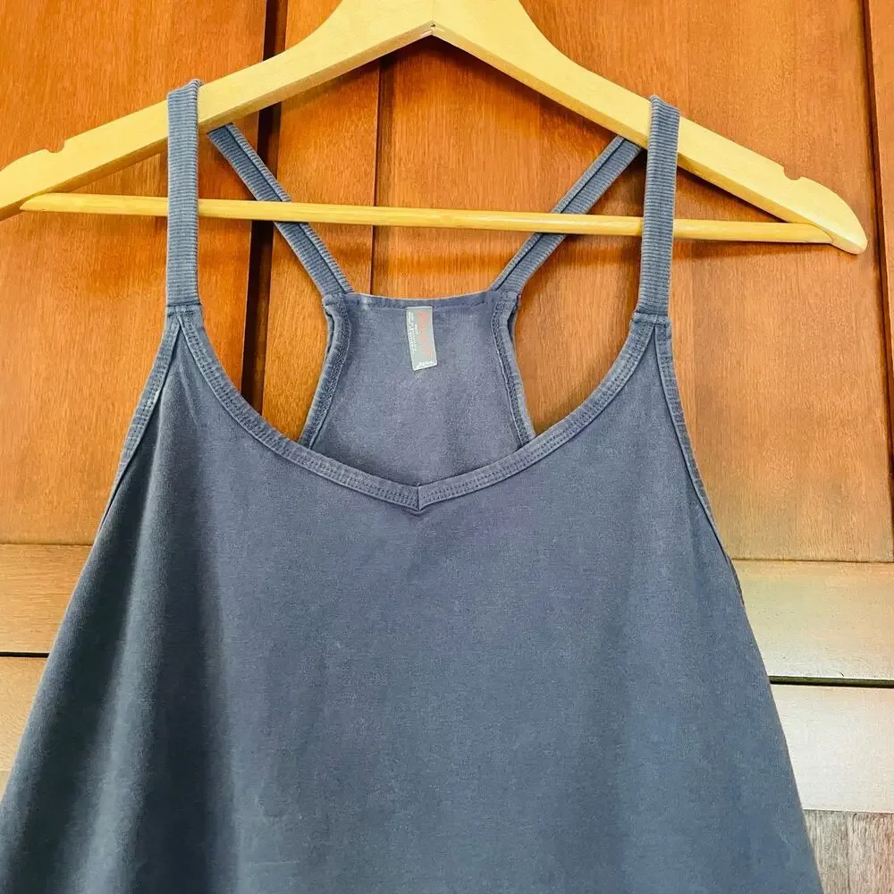 Free People Movement Hot Shot Mini Dress Built In Shorts Blue Indigo Size XS - Picture 2 of 10